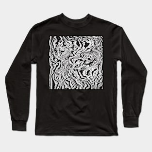 Waved vortex plastic pattern white Long Sleeve T-Shirt